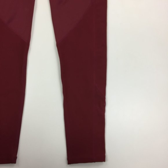 FREE PEOPLE MOVEMENT Maroon Sheer Mesh Inserts Pull On Leggings Pants - Picture 12 of 12